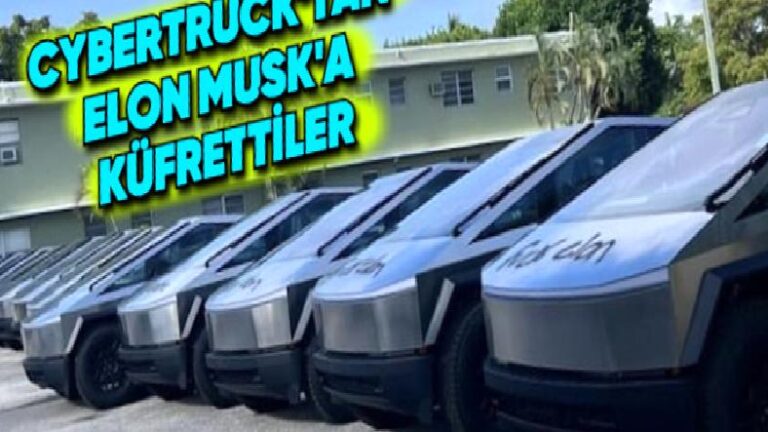 ABD’de Bir Kişi, Onlarca Tesla Cybertruck’ı Hedef Aldı, Araçların Üzerini Boyadı: “Elon Musk’ı S***”