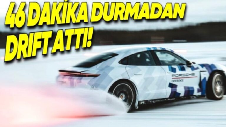 Porsche Taycan, 46 Dakika Aralıksız Drift Atarak Rekor Kırdı