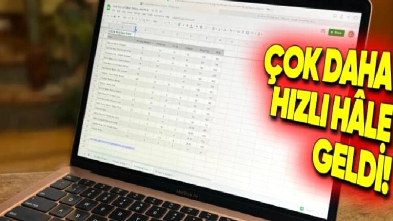 Google E-Tablolar’a Büyük Güncelleme Geldi: Artık Çok Daha Hızlı!