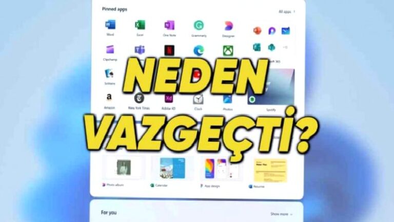 Böyle de Olabilirdi: Microsoft, Windows 11’in Başlat Menüsü İçin Reddedilen Tasarım Fikirlerini Paylaştı